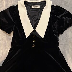 Miu Miu Elegant Black Velvet Kids Dress